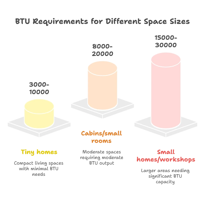 BTU Ranges by Space Size