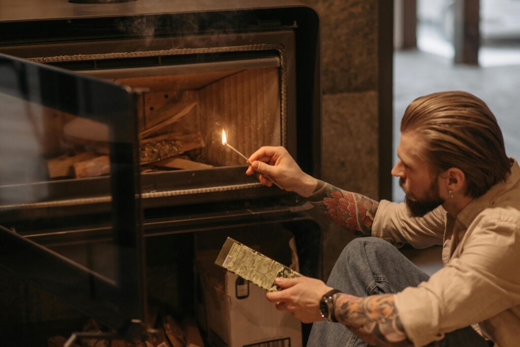 Burning Pine in a Fireplace Safety