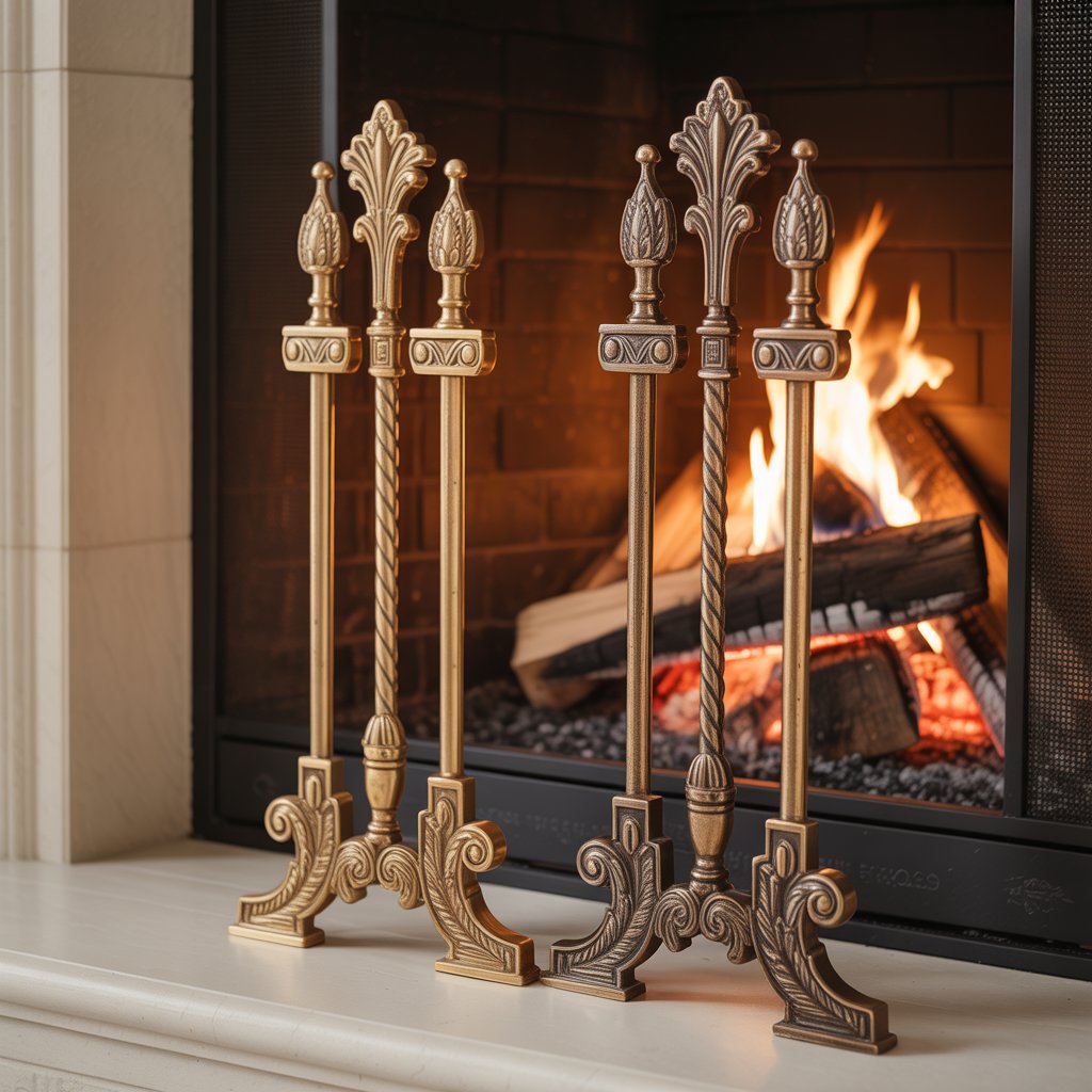 Fireplace Andirons Brass and bronze