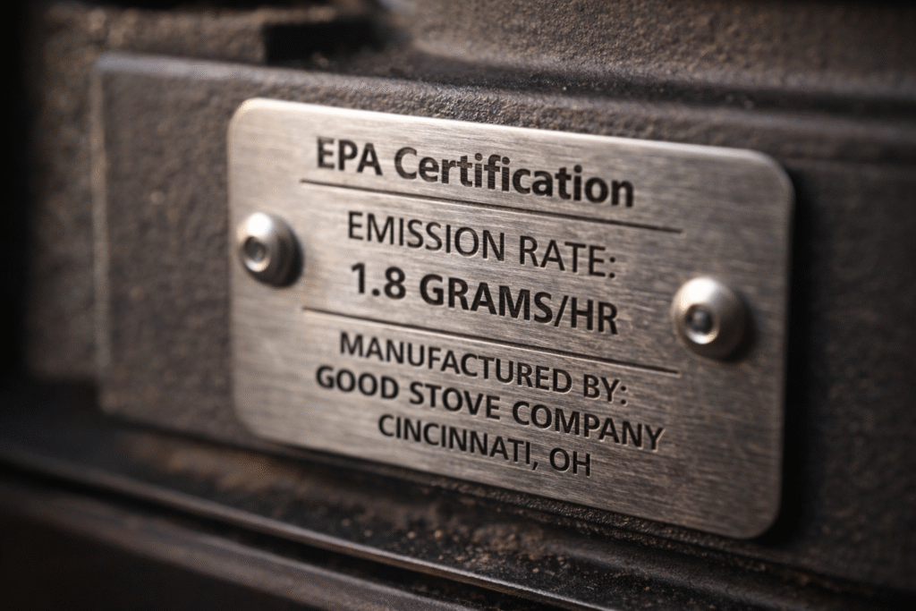 EPA wood stove certification label