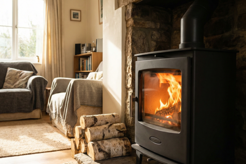 reduce wood stove smoke inside your home with clean chimney and proper draft