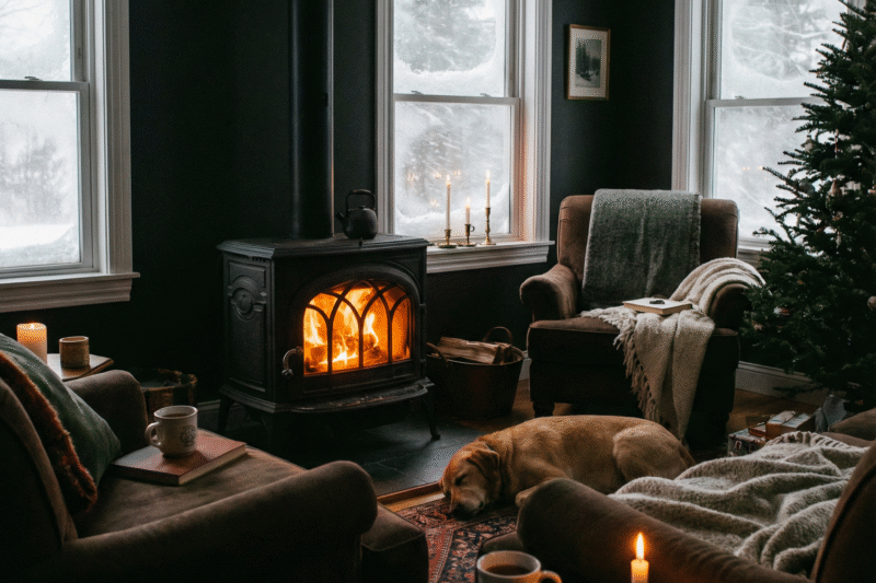 winter power outage wood stove