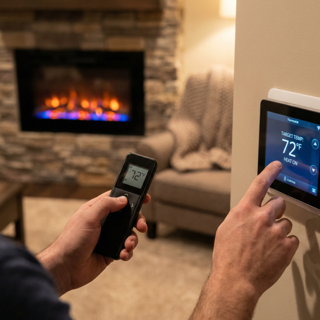 Best electric fireplaces energy efficient heating thermostat control